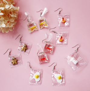 New Fashion Earrings Funny Cartoons Goldfish Water Bags Shape Dangle Earring Charm Resin Earrings Wholesale