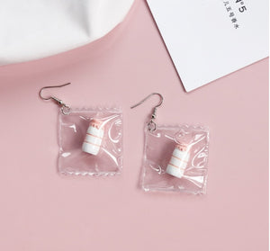 New Fashion Earrings Funny Cartoons Goldfish Water Bags Shape Dangle Earring Charm Resin Earrings Wholesale