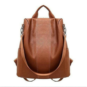 Female anti-theft backpack classic PU leather solid color backpack canta fashion shoulder bag